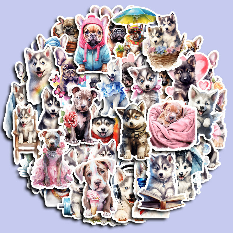 50pcs Dog Stickers Waterproof Vinyl Stickers For Water Bottle Laptops