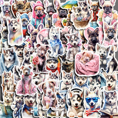 50pcs Dog Stickers Waterproof Vinyl Stickers For Water Bottle Laptops