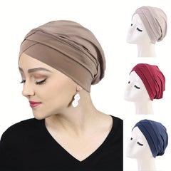 Stylish Elastic Cross Turban Cap - Women's Head Wrap