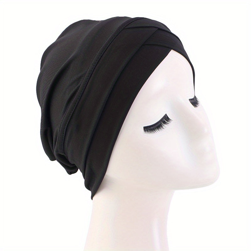 Stylish Elastic Cross Turban Cap - Women's Head Wrap