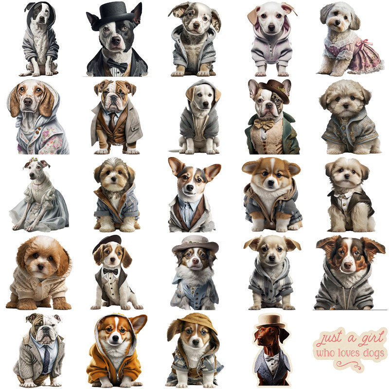 50pcs Dog Sticker Waterproof Vinyl Sticker For Water Bottle Laptops