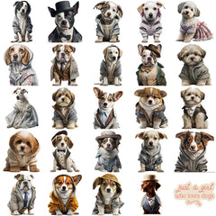 50pcs Dog Sticker Waterproof Vinyl Sticker For Water Bottle Laptops