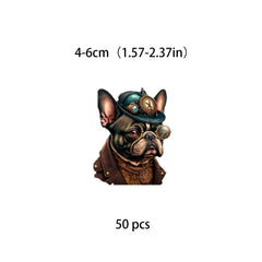 50pcs Steampunk Dog Vinyl Stickers Water Bottle Laptops Phone