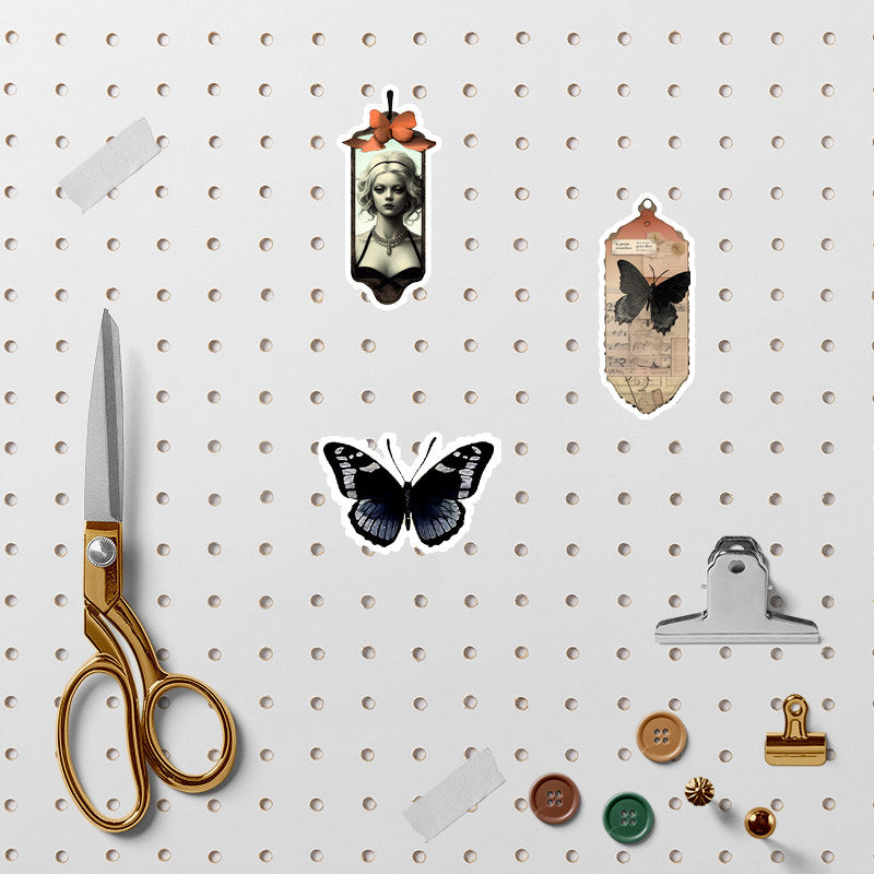 50pcs Steampunk Butterfly Dream Stickers Waterproof Vinyl Stickers