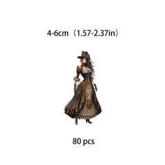 48 Steampunk Characters Vinyl Stickers for Water Bottles Laptops