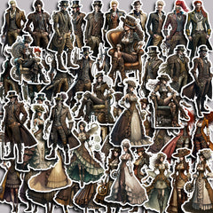 48 Steampunk Characters Vinyl Stickers for Water Bottles Laptops