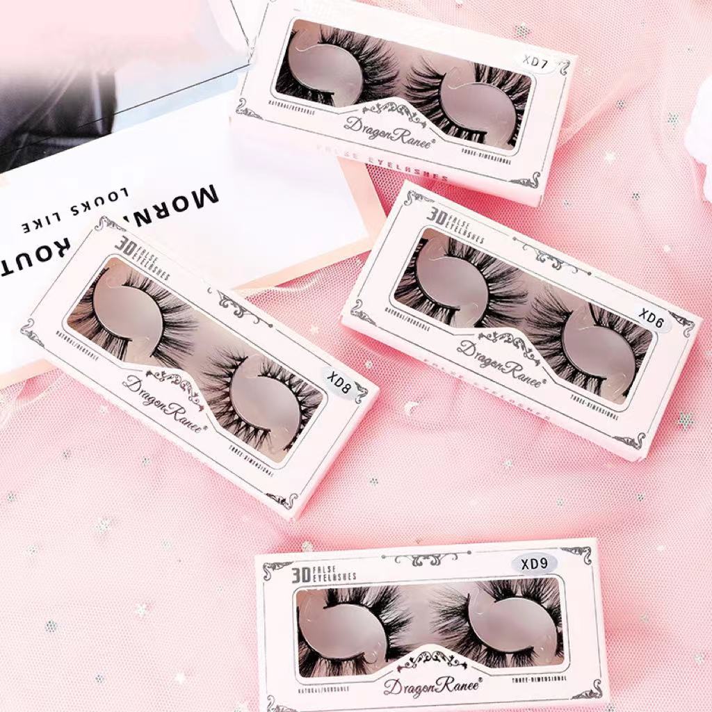 3D False Eyelashes Natural Thick Doll Style 2 Pairs