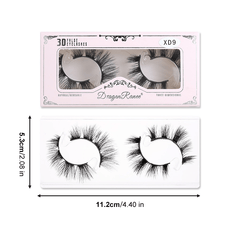 3D False Eyelashes Natural Thick Doll Style 2 Pairs
