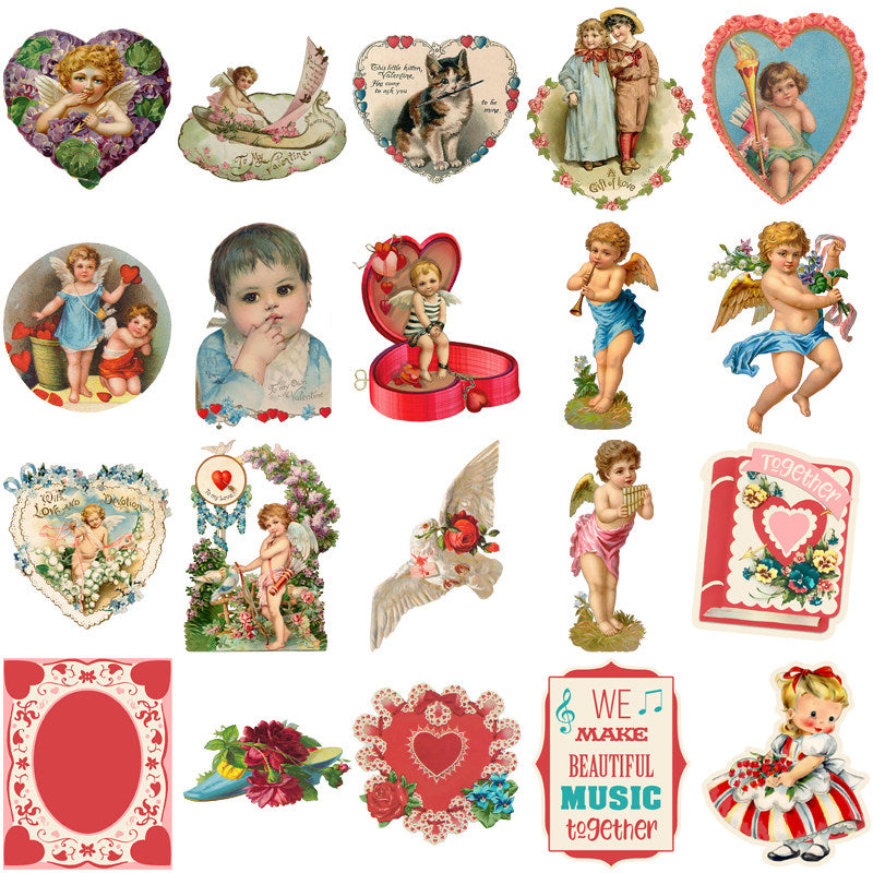 40pcs Vintage Stickers Diy Computer Washi Scrapbooking Stickers