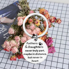Father Daughter Gift Stainless Steel Keychain Mobile Phone Pendant
