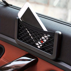 Car Storage Net Pocket Organizer Bag Universal Auto Paste Phone Holder