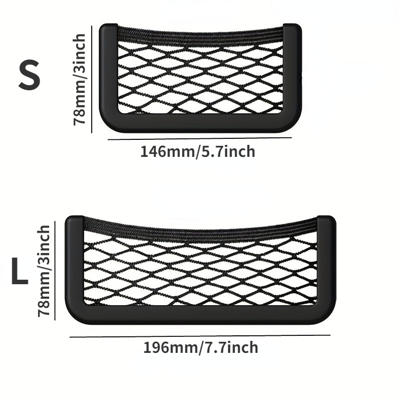 Car Storage Net Pocket Organizer Bag Universal Auto Paste Phone Holder