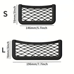 Car Storage Net Pocket Organizer Bag Universal Auto Paste Phone Holder