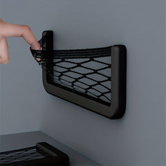 Car Storage Net Pocket Organizer Bag Universal Auto Paste Phone Holder