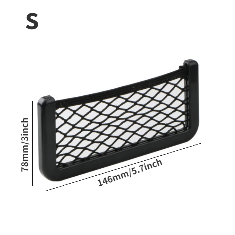 Car Storage Net Pocket Organizer Bag Universal Auto Paste Phone Holder