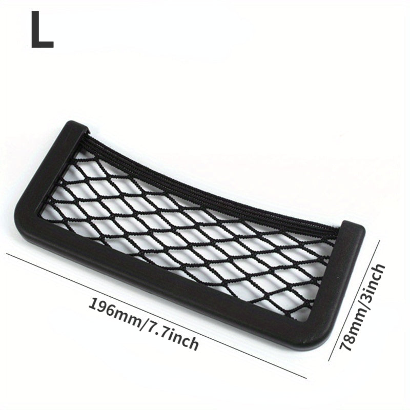 Car Storage Net Pocket Organizer Bag Universal Auto Paste Phone Holder