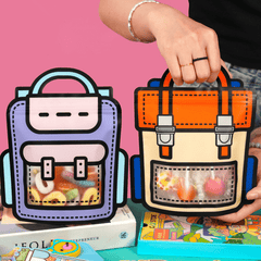 10pcs School Bags Shape Cookie Candy Plastic Zipper Gift Snack Packaging Pouch
