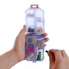 Portable 10 Compartment Pill Box for Traveling