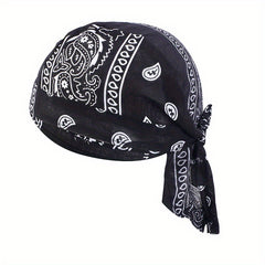 Vintage Paisley Print Turban Cap Head Wrap Bandana Lace Up Hat Scarves