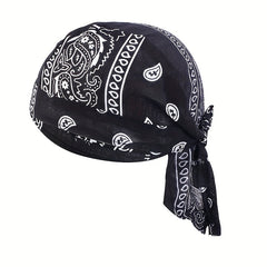 Vintage Paisley Print Turban Cap Head Wrap Bandana Lace Up Hat Scarves