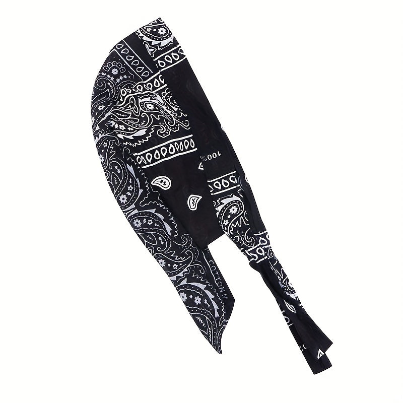 Vintage Paisley Print Turban Cap Head Wrap Bandana Lace Up Hat Scarves