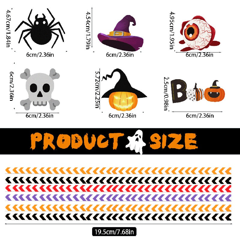 24pcs Halloween Style Decorative Straws with Spider Pumpkin Lantern