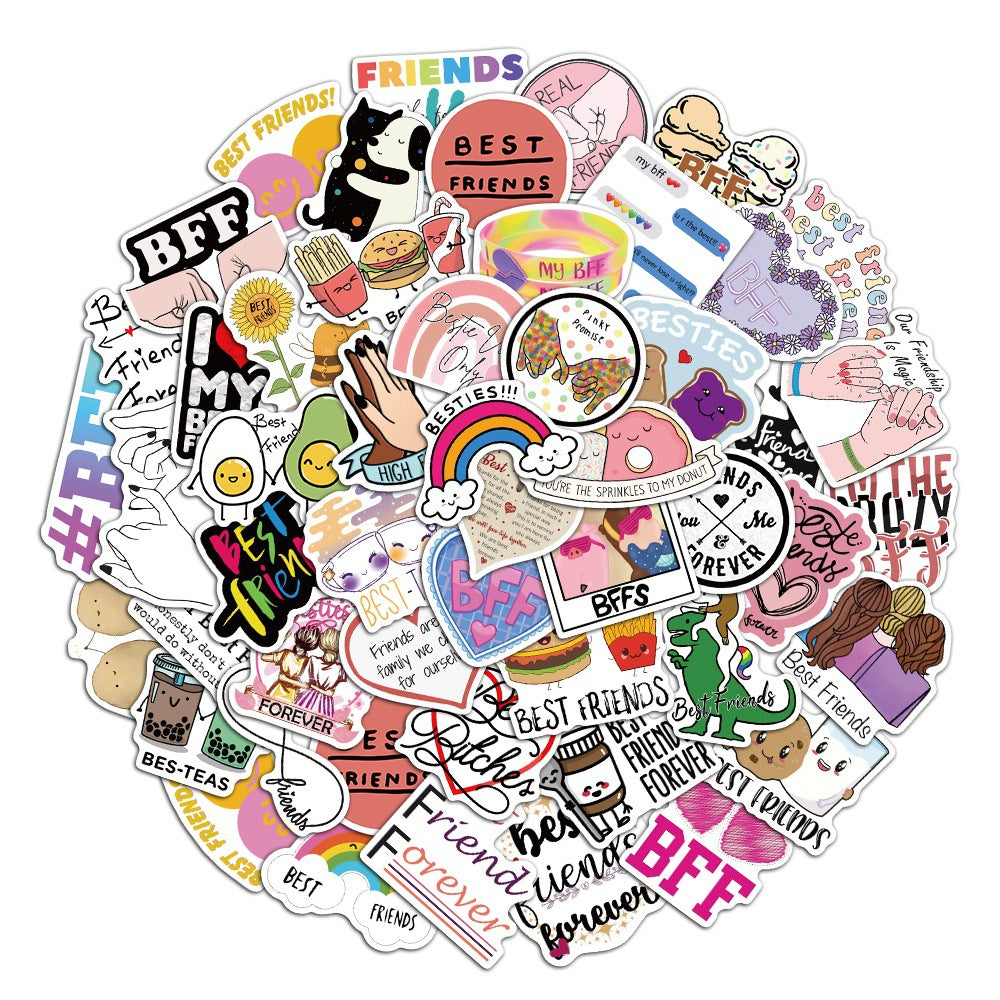 50pcs Friends Waterproof Vinyl Stickers for Water Bottle Laptop Phone Skateboard