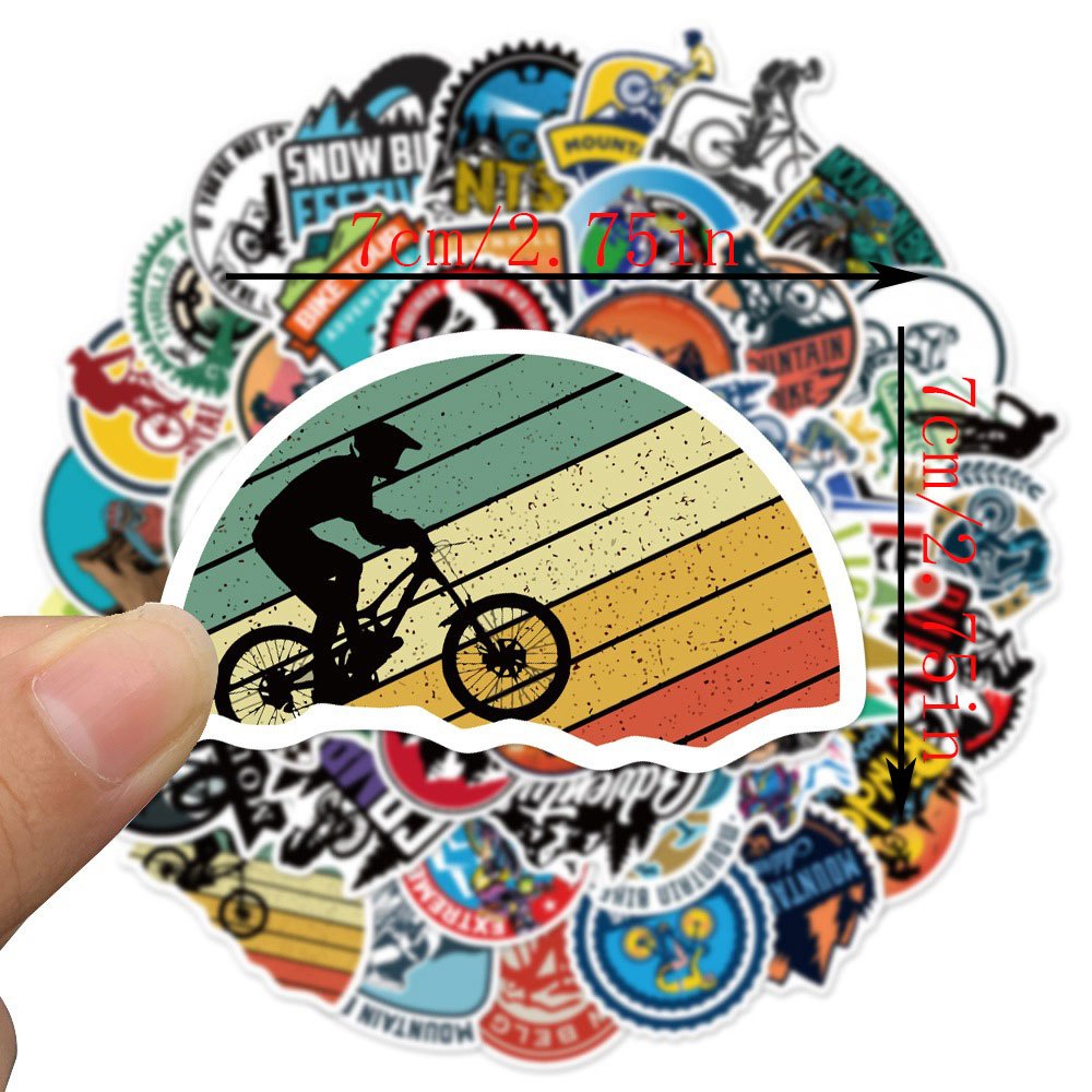 50pcs Mountain Bike Stickers Adult Waterproof Vinyl Stickers For Teen Girl