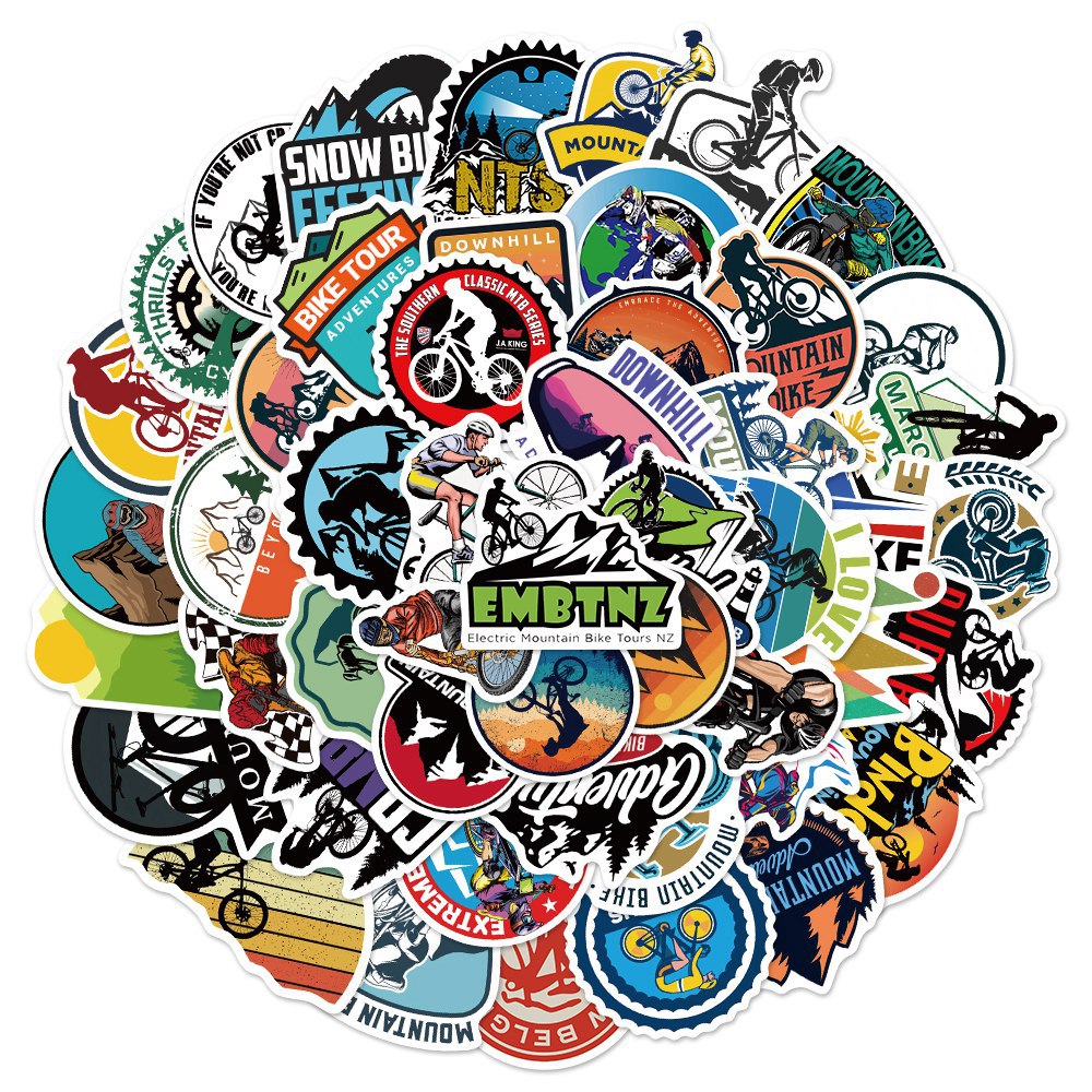 50pcs Mountain Bike Stickers Adult Waterproof Vinyl Stickers For Teen Girl