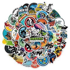 50pcs Mountain Bike Stickers Adult Waterproof Vinyl Stickers For Teen Girl