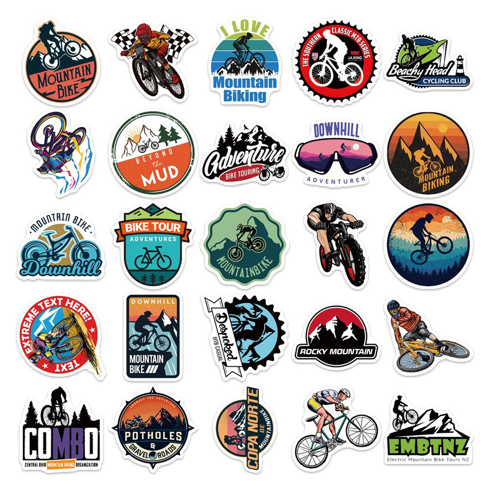 50pcs Mountain Bike Stickers Adult Waterproof Vinyl Stickers For Teen Girl