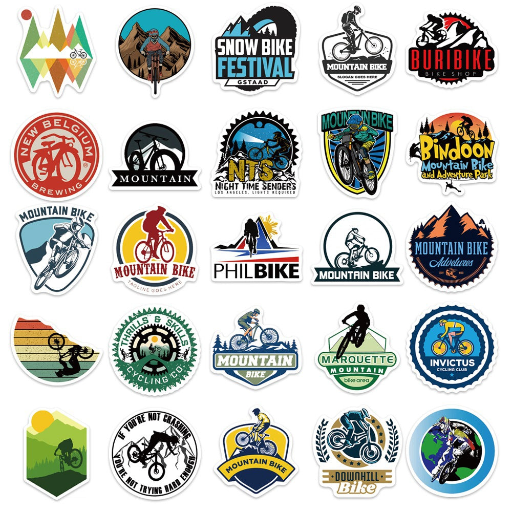50pcs Mountain Bike Stickers Adult Waterproof Vinyl Stickers For Teen Girl