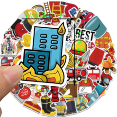 50pcs Firefighter Stickers Adults Bottle Laptop Phone Skateboard Bike
