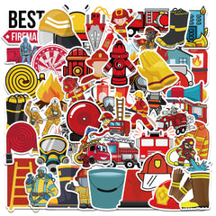 50pcs Firefighter Stickers Adults Bottle Laptop Phone Skateboard Bike