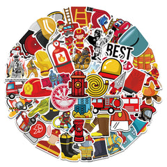 50pcs Firefighter Stickers Adults Bottle Laptop Phone Skateboard Bike