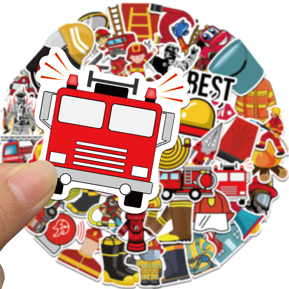 50pcs Firefighter Stickers Adults Bottle Laptop Phone Skateboard Bike