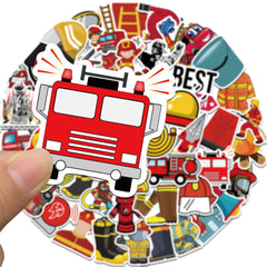 50pcs Firefighter Stickers Adults Bottle Laptop Phone Skateboard Bike