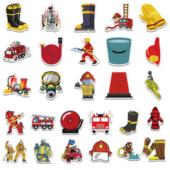 50pcs Firefighter Stickers Adults Bottle Laptop Phone Skateboard Bike
