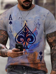 ROOSTER Print Men's Short Sleeve T-shirt Stylish Tees For Summer
