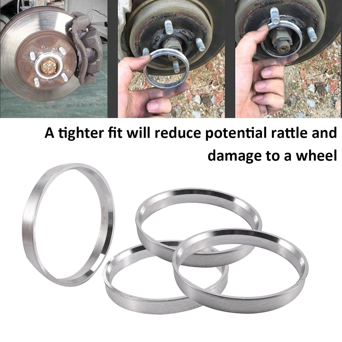 4pcs Aluminum Alloy Wheel Hub Centric Rings for Car