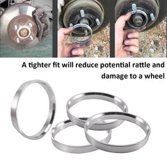 4pcs Aluminum Alloy Wheel Hub Centric Rings for Car