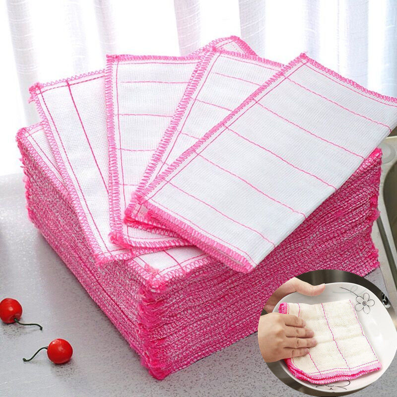 10pcs Microfiber Dish Clothes Absorbent Cleaning Tools For Kitchen