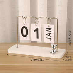 Metal Teddy Bear Shaped Desk Calendar Display for Office