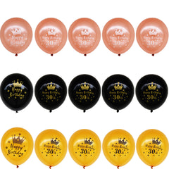 15pcs Birthday Balloons for Milestone Birthday Party Decorations