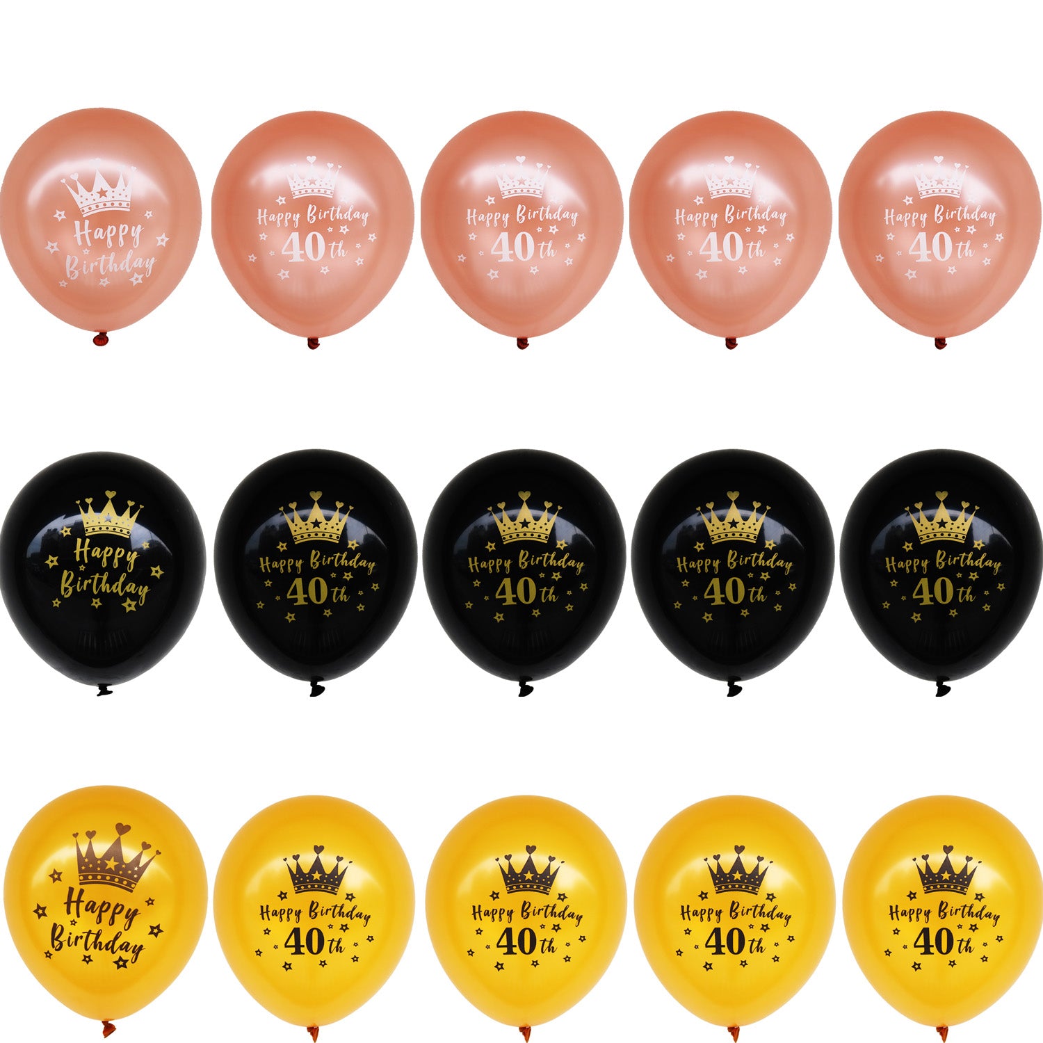 15pcs Birthday Balloons for Milestone Birthday Party Decorations