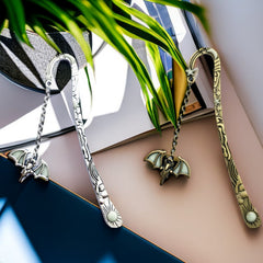 1PC Halloween Bookmark Night Glow Sun Moon Star Bat Metal Bookmark