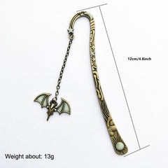1PC Halloween Bookmark Night Glow Sun Moon Star Bat Metal Bookmark