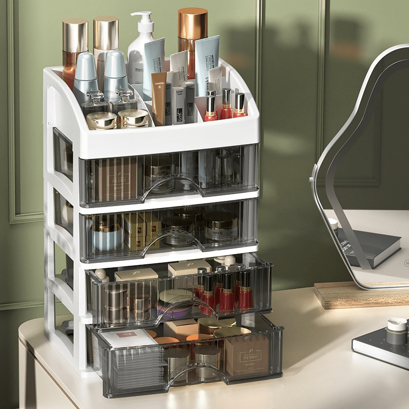 Makeup Desk Organizer With Drawers Perfume Storage Rack