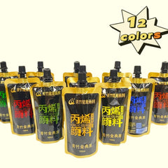 100ml 12 Colors Acrylic Waterproof Hand Graffiti Pigments for Painting