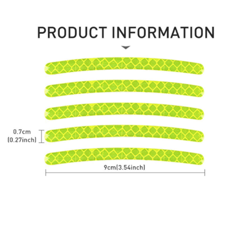 20pcs RV Wheel Hub Reflective Sticker Rim Reflective Strips Luminous Sticker